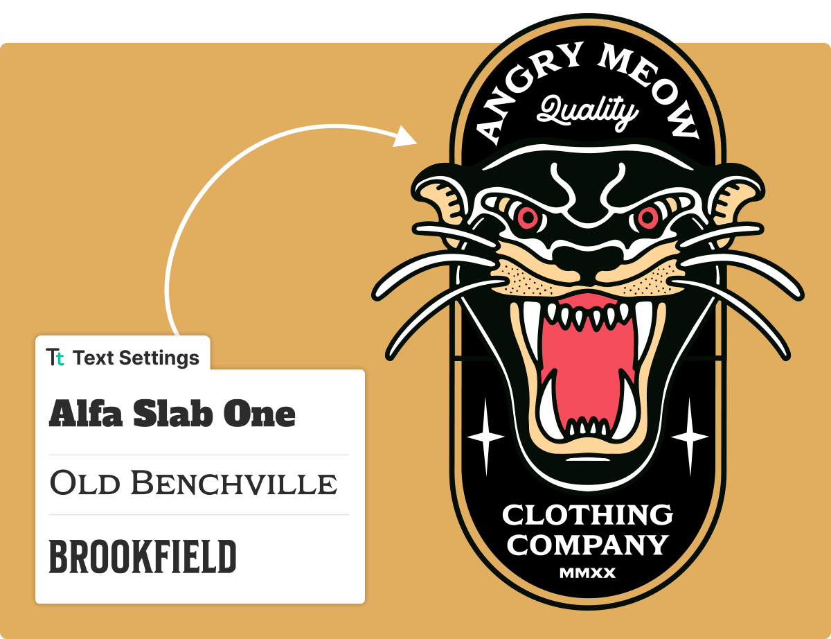 Font selection for clothing company merchandise