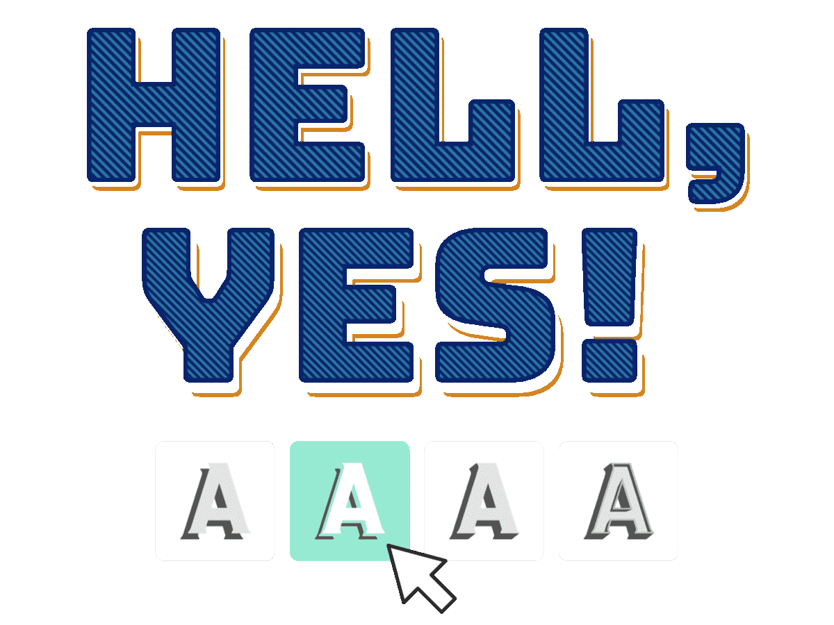 Different shading effects on modern text design.