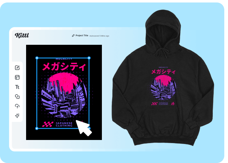 Kittl Editor with Hoodie Mockup 
