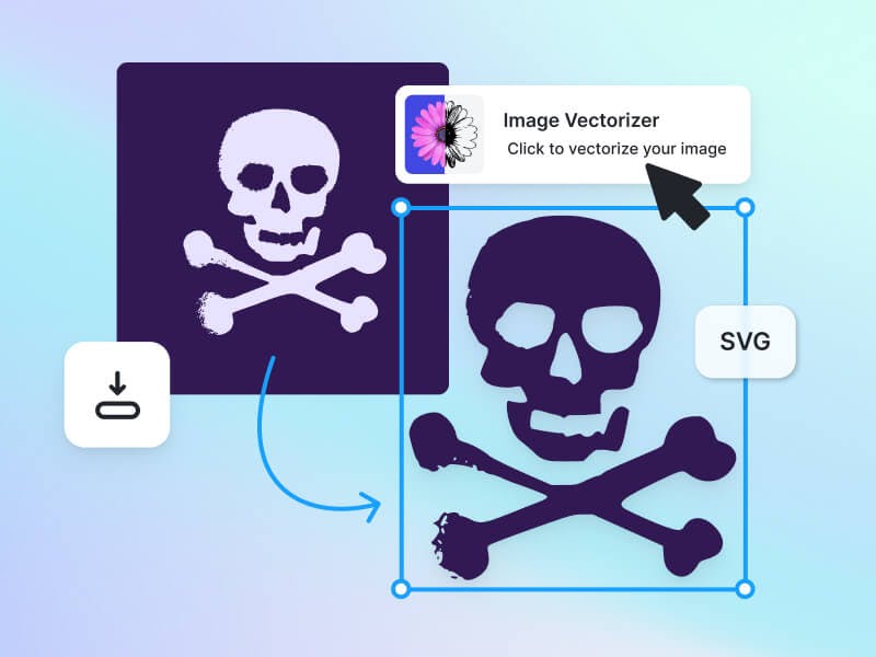 Image of a skull turned into editable and downloadable vector file.
