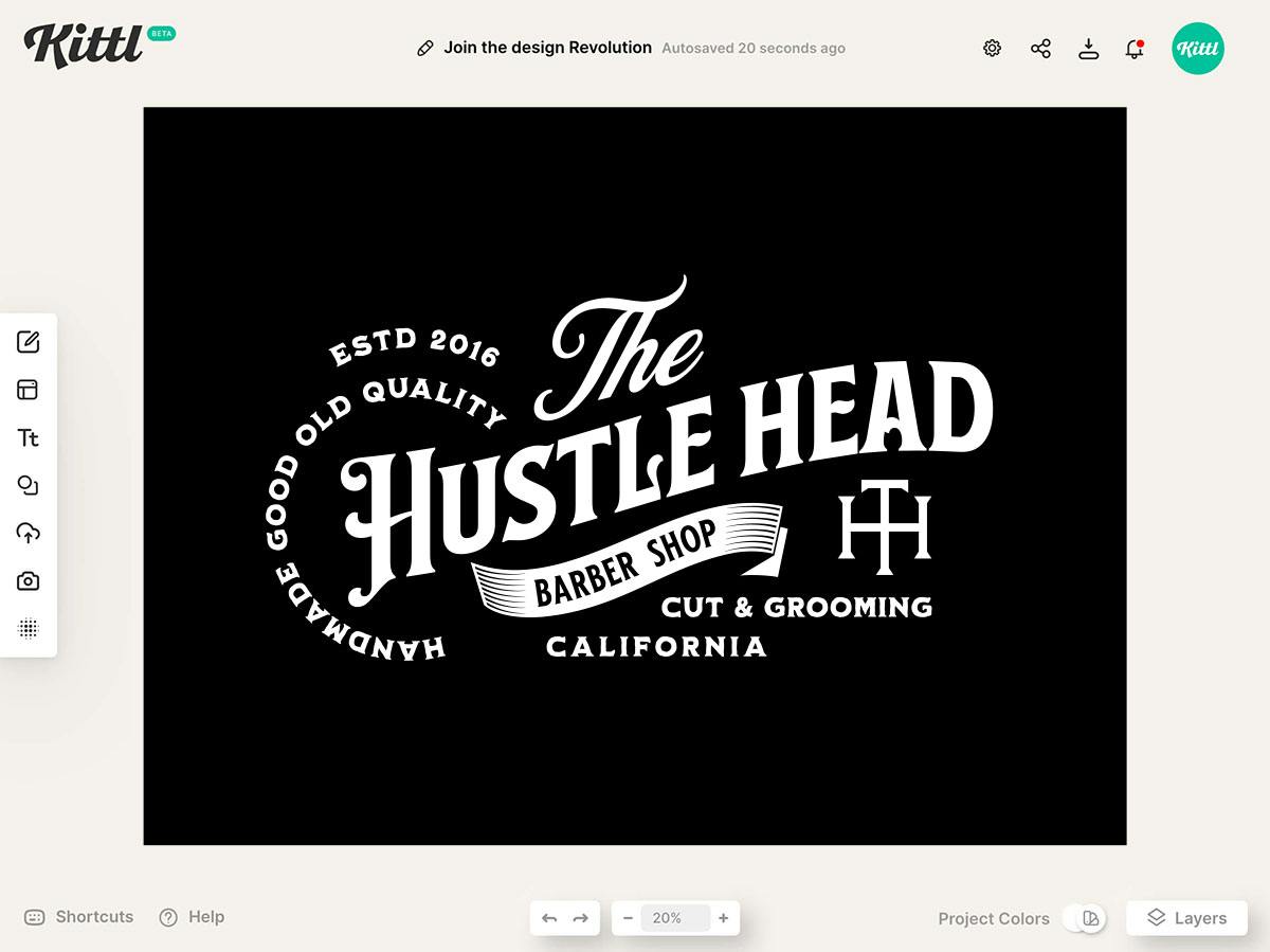 Playful and vintage logo design in Kittl