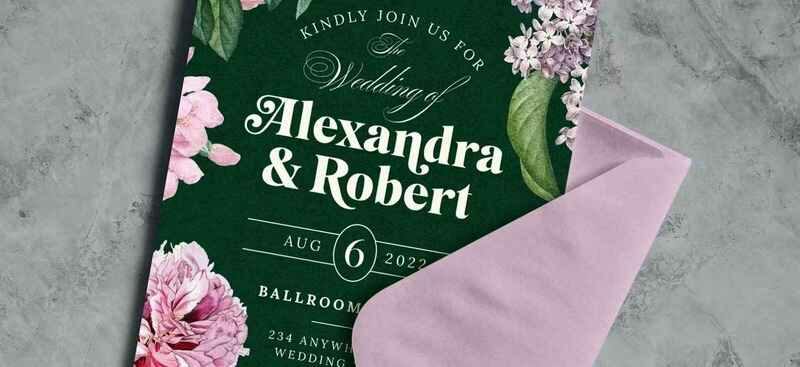 Floral wedding invitation card tutorial.