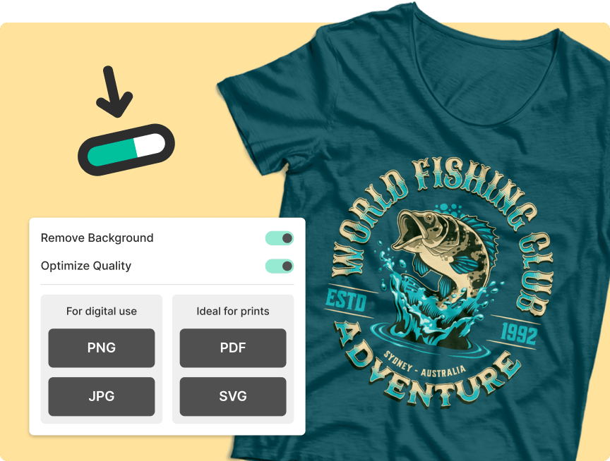 Optimized export settings for print ready designs.