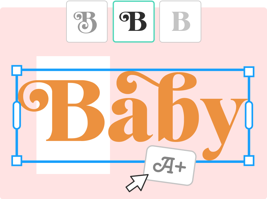 Adding decorative glyphs to text in Kittl.