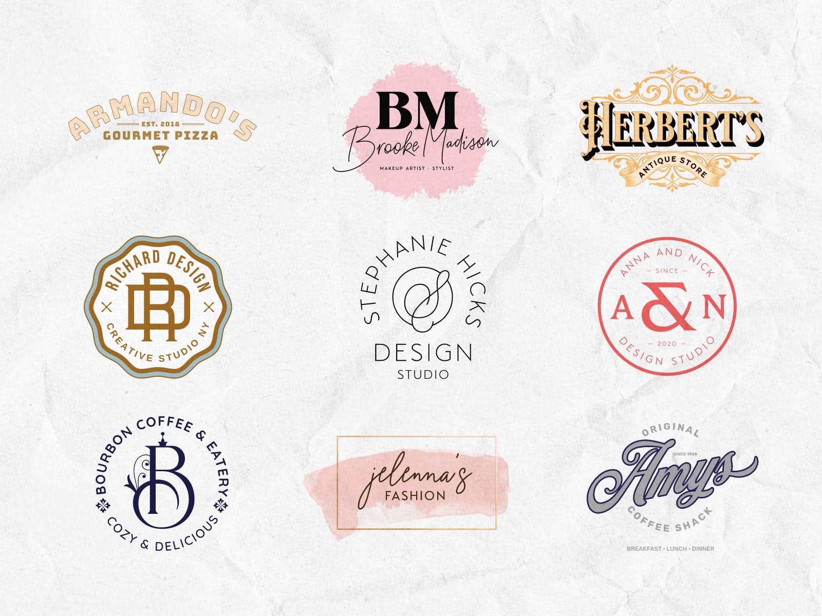 Personal Branding Logos: Collection of personal branding logo templates