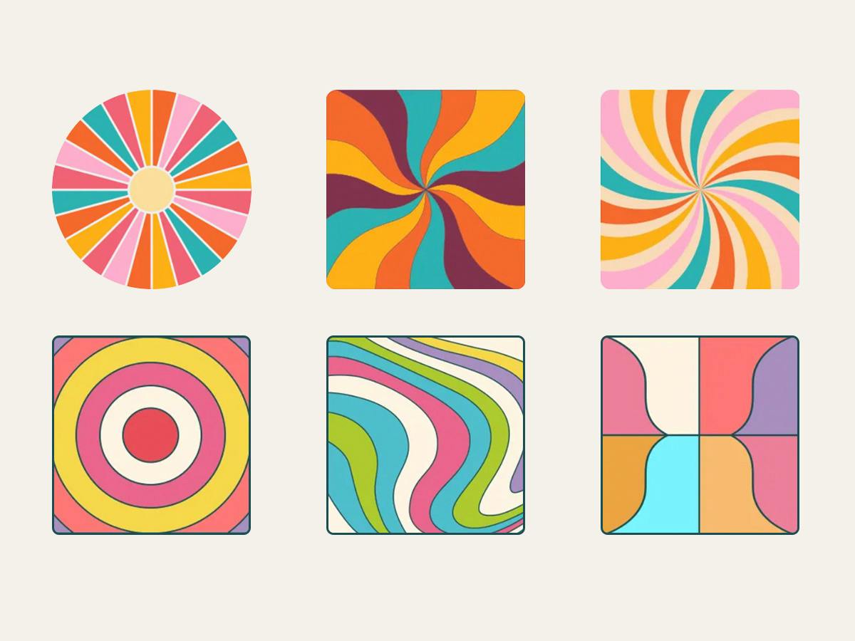 Fun and colorful elements for creative poster designs