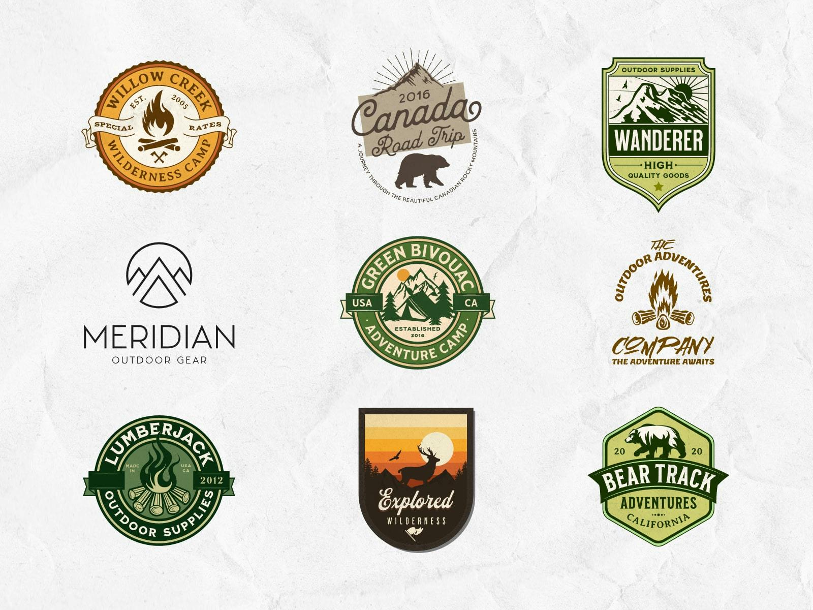 Outdoor Logo: Collection of outdoor-themed logo designs