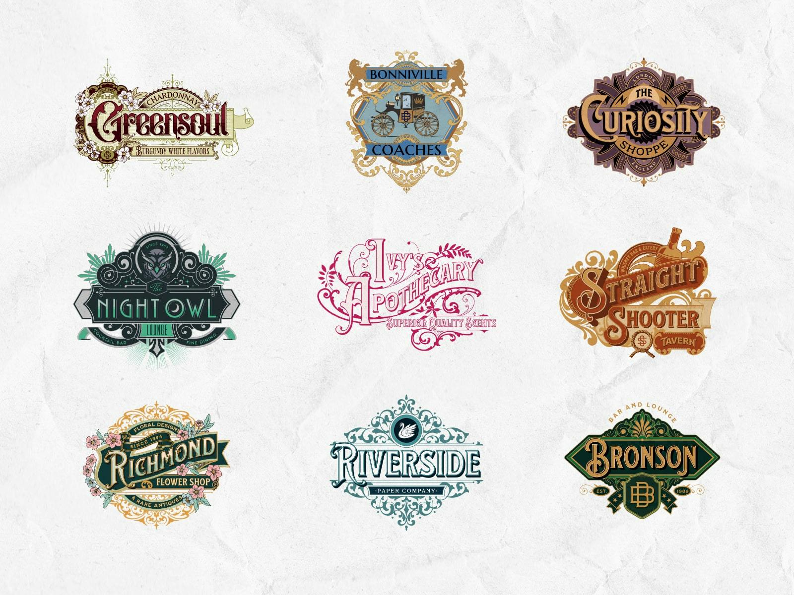 Ornate Logo: Collection of ornate logo designs