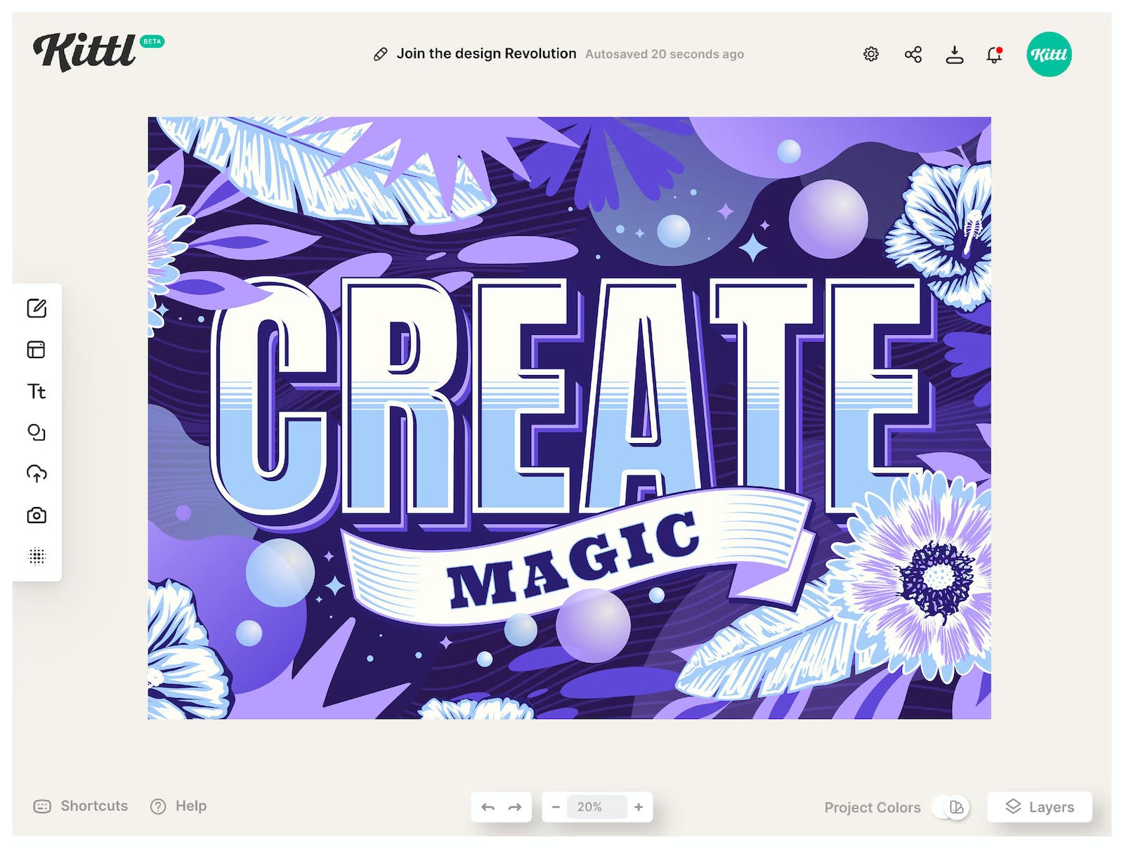Kittls label editor, used for creating labels and other assets right in your browser 