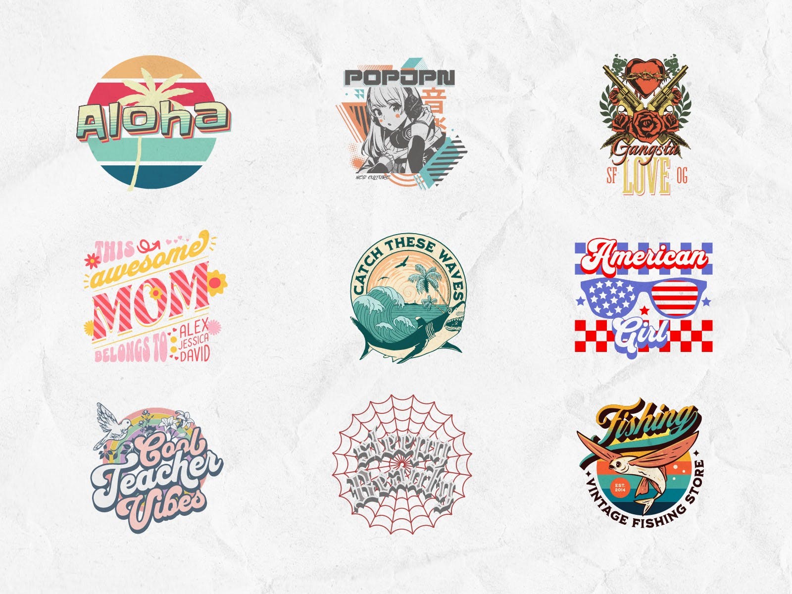 collection of the most popular t-shirt design templates in kittl. All cutomizable