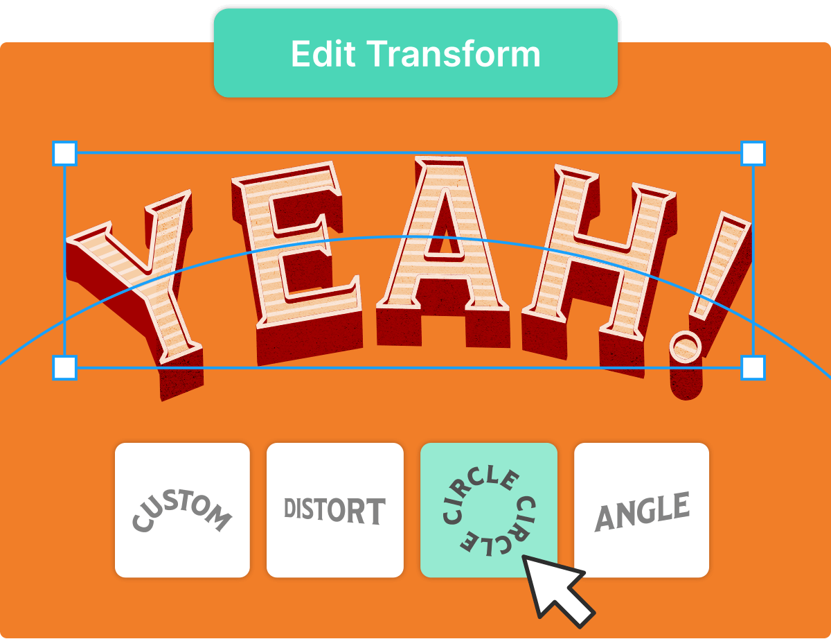 Circle text transformation.