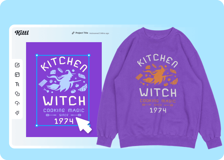 Kittl Editor with Sweatshirt Mockup 