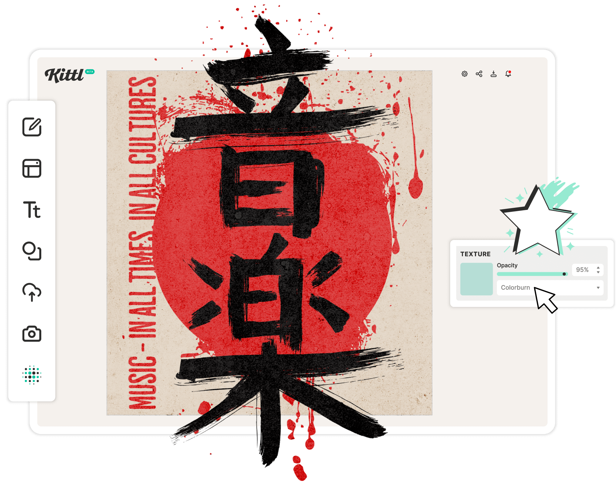 Poster design for Japanese music event using textures.